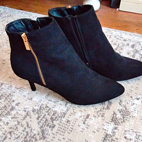 Women black faux suede - black,
