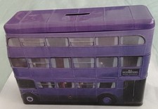 Harry Potter Wizarding World Purple Knight Bus Tin Money Box (Tin Only) - VGC