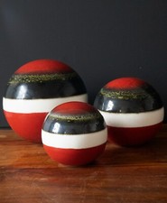 Fat Lava Ceramic Balls, 1970s, Set of 3