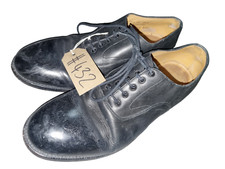 Genuine British Army Black Leather Officers Parade Service Shoes 10L UK #432