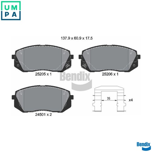 Brake pad set - pad, disc