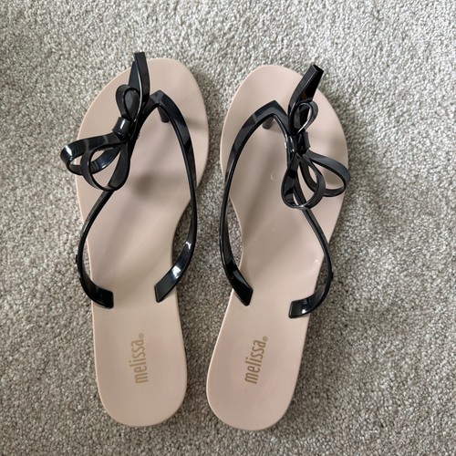 Melissa black jelly flip flops - black,