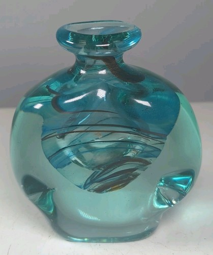 Vintage mdina blue green glass - mdina,