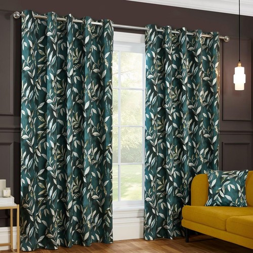 Leaves eyelet curtains - eyelet,