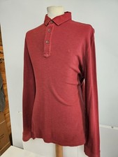 White Stuff Jumper Sweater Premium Men Light 100% Cotton Button Up Burgundy - XL