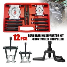 12Pcs Gear Bearing Puller Seperator Press Removal Tool + Front Wheel Hub Puller