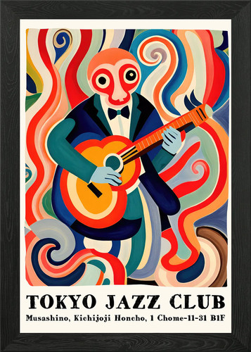 Tokyo jazz club poster framed - club,
