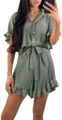 Women gold button playsuit - women’s,
