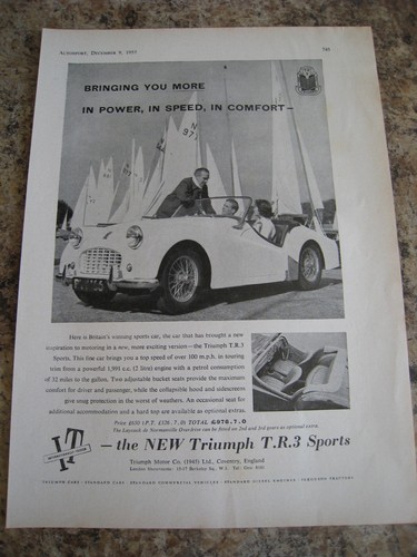 New triumph tr3 sports car - new,