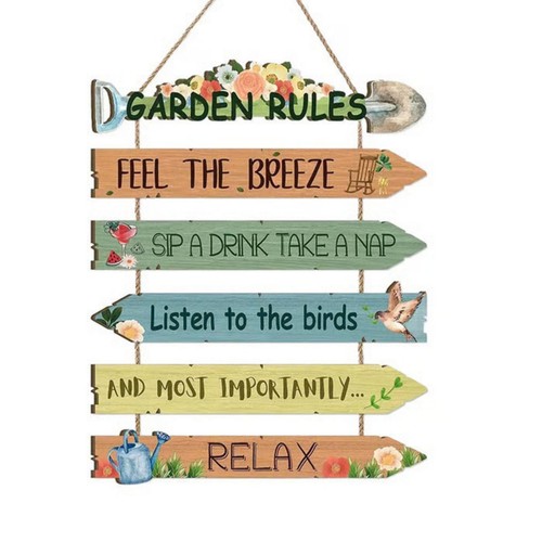 Wooden garden plaque - wooden,
