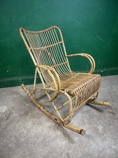 Mid Century Bamboo Cane Wicker