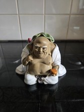 Chinese Mudman Lucky Buddha Lotus Flower Figure