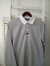 Musto grey white collar polo