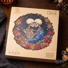 JIGFDXY Skeleton Love Wooden