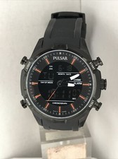 Pulsar Men’s Analogue / Digital Chronograph ION PVD Rubber Strap Watch PW6007X1