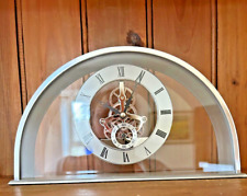 Acctim Winslow Silver Skeleton Mantle Clock Quartz Movement
