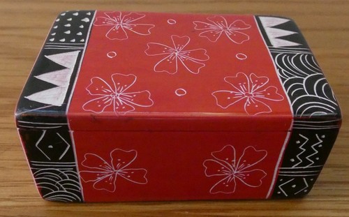Hand carved and painted - painted, red