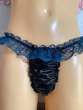 Sissy Pvc lace top tanga knickers 30/50