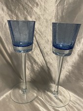Pair of Elegant Blue Crackle