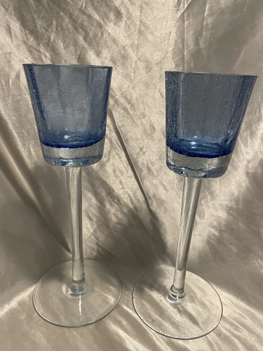 Pair elegant blue crackle - blue,