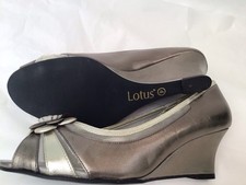 Lotus Plus  Women's  Uk4EE  Voletta 11   Pewter  Wedge  Open Toe Shoes In V.G.C.