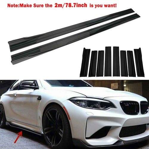 Gloss black side skirt - black,