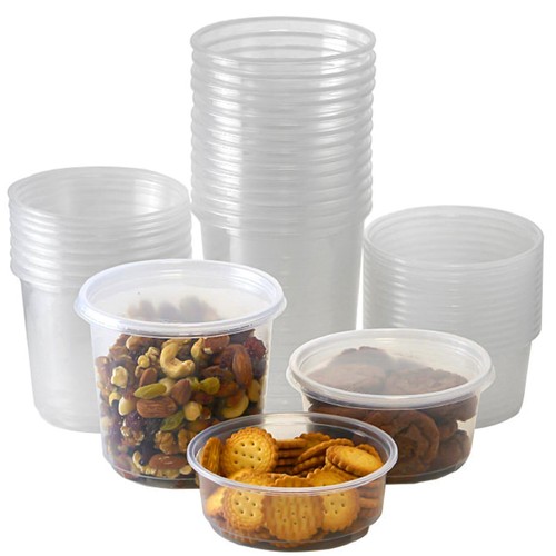 Clear round food containers - clear,