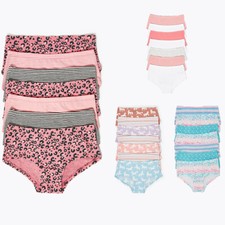 Ex M&S Girls 7 PACK M&S Marks Spencer Various Patterns Full Brief Knickers