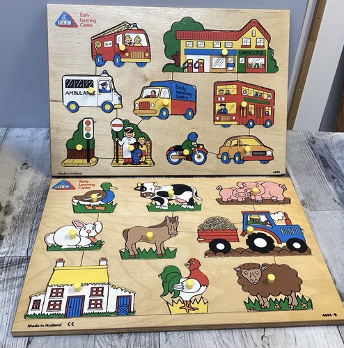 Elc vintage wooden peg puzzles - vintage,