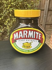 Giant ceramic MARMITE cookie jar + lid. OFFICIAL MERCHANDISE Excellent condition