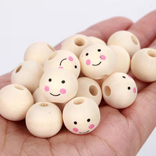 10 x Wooden Doll Head Beads