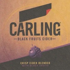 6 Carling Lager Dark fruit Cider Beer Mats Brand New  Home Bar Seasonal Decor