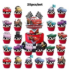 25pcs Lightning Mcqueen cake