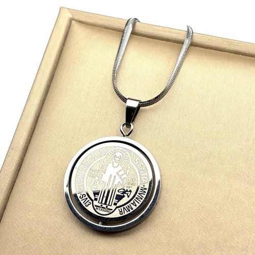 Saint benedict medal necklace - benedict,