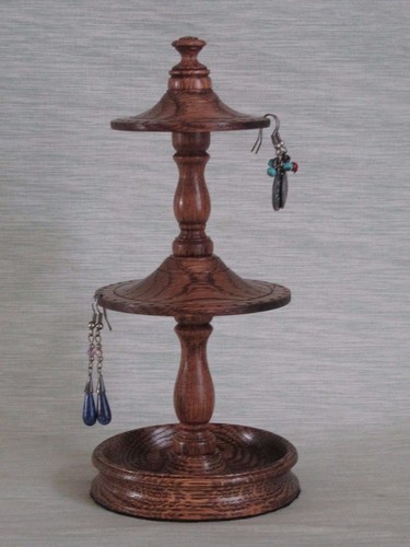 Wooden double earring stand - double,