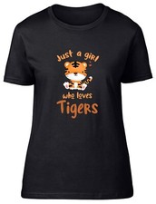 Girl Who Loves Tigers Womens T-Shirt Safari Wildlife Zoo Jungle Ladies Gift Tee