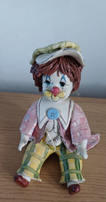Vintage ZAMPIVA Porcelain Clown, with Spaghetti Hair. Handmade in Italy. Signed