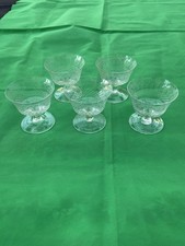 Five Acid Etched Pall Mall Lady Hamilton Large Champagne Coupe Saucer Glasses
