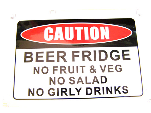 Caution beer fridge - beer, no