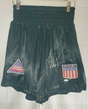 Mike Tyson Signed Custom Black USA Boxing Trunks Shorts Autographed JSA #VV00754