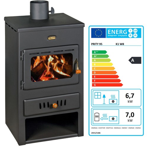 Wood burning stove back boiler - burning,