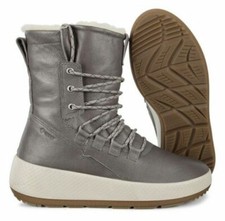 Ecco Ukiuk Grey Gore-Tex Leather Warm Ankle Casual Women's Boots Size UK 5 EU 38
