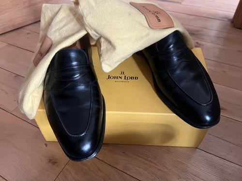 John lobb black loafers with - john,