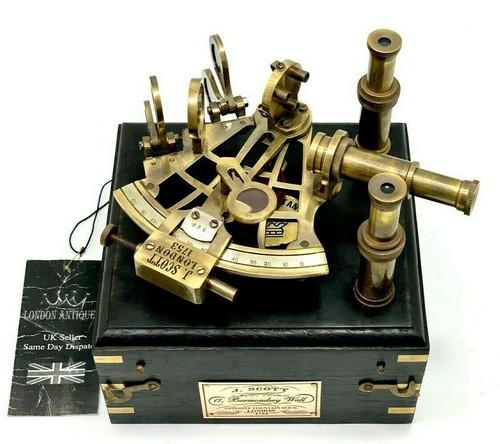 Antique sextant with wooden - sextant,