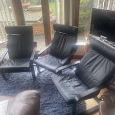 IKEA 3 No. Poang Black