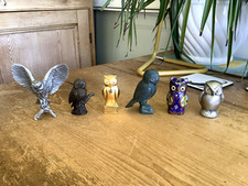 5 Franklin Mint 1988 Treasury of Owls inc Various Metal Owls + 1 Unknown
