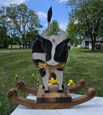 Vintage Handmade Rocking Cow