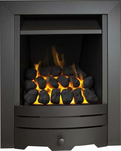 Gas fire coal - coal, pebbles