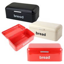 RETRO STYLE STEEL BREAD BIN KITCHEN FOOD STORAGE LOAF VINTAGE KITCHEN 3 COLOUR