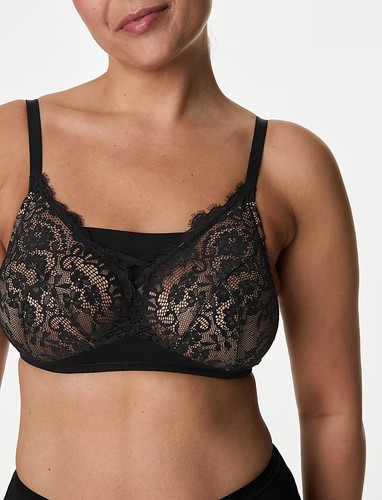 Bnwt black lace non wired - black,